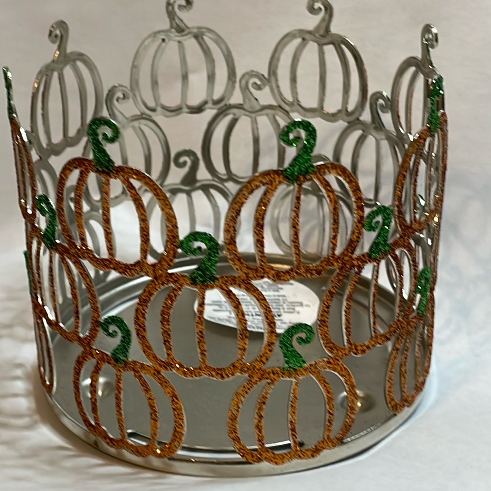 Glittery Pumpkin Bath & Body Works Candle Holder